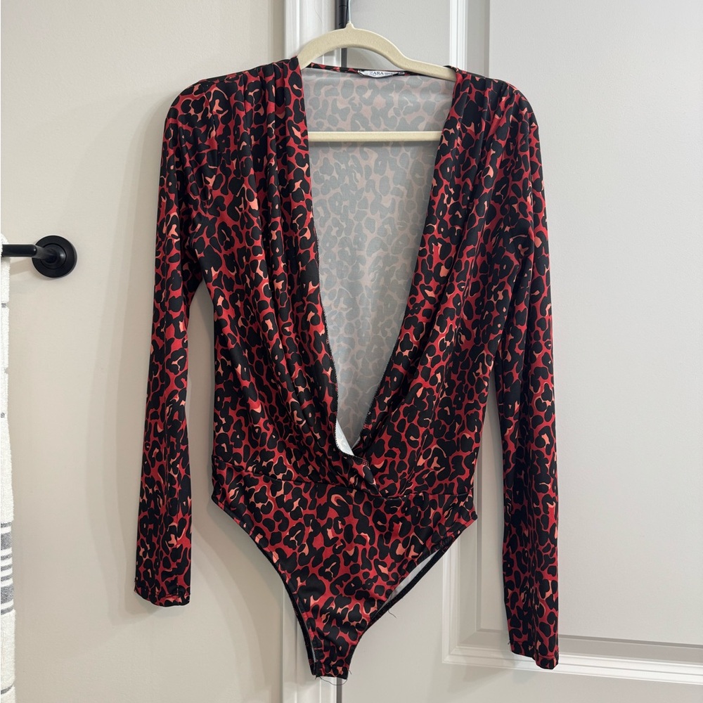 Zara Cheetah leopard long sleeve bodysuit